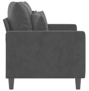 Sofa 2-osobowa, czarna, 120 cm, tapicerowana aksamitem