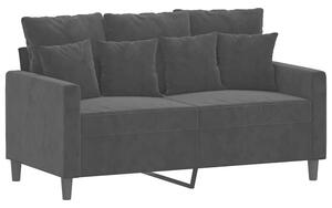 Sofa 2-osobowa, czarna, 120 cm, tapicerowana aksamitem