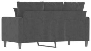 Sofa 2-osobowa, czarna, 120 cm, tapicerowana aksamitem