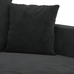 Sofa 2-osobowa, czarna, 120 cm, tapicerowana aksamitem