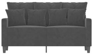 Sofa 2-osobowa, czarna, 120 cm, tapicerowana aksamitem