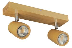 Lampa, spot sufitowy, reflektor LED WA30x7-BUK dwupunktowy z litego drewna