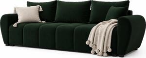 Ciemnozielona rozkładana welurowa sofa M7-L08