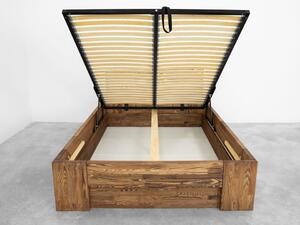 Łóżko drewniane sosnowe z pojemnikiem MARIKA IV - 140