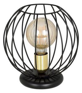 Lampka nocna ALBIO LN1 BLACK nowoczesna loft czarno/złota