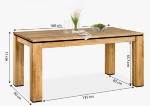Drewniany dębowy stół 160 x 90 cm New Line II 60