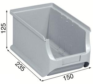 Plastikowe pojemniki PLUS 3, 150 x 235 x 125 mm, szare, 24 szt