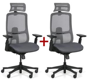 Krzesło biurowe JANE 1+1 GRATIS, szare