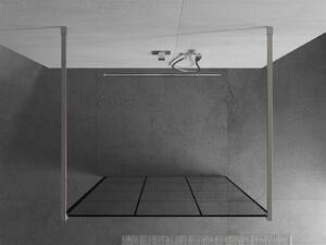 Mexen Kioto ścianka prysznicowa wolnostojąca 100 x 200 cm, czarny wzór 8 mm, nikiel szczotkowany - 800-100-002-97-77