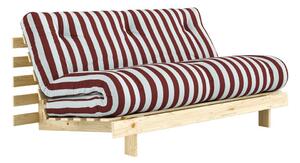 Bordowa/jasnoniebieska rozkładana sofa 160 cm Roots – Karup