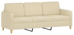 Sofa 3-osobowa, kremowa, 180 cm, tapicerowana tkaninÄ