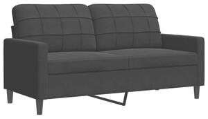 Sofa 2-osobowa, czarna, 140 cm, tapicerowana aksamitem