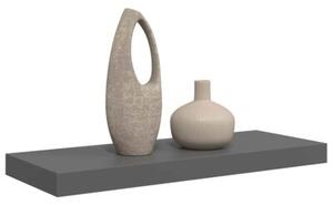 Półka ścienna, wysoki połysk, szara, 60x23,5x3,8 cm, mdf