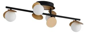 Lucande - Pallo 4 LED Lampa Sufitowa Czarny/Złoty