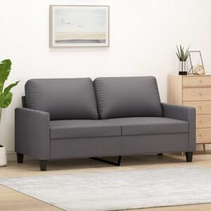 Sofa, 2-osobowa szary, 140 cm, sztuczna skÃ³ra