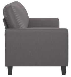 Sofa, 2-osobowa szary, 140 cm, sztuczna skÃ³ra
