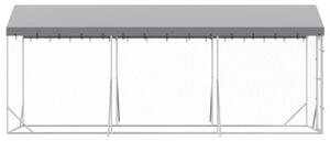 Kojec dla psa, z dachem, srebrny, 2x6x2,5 m, stal galwanizowana
