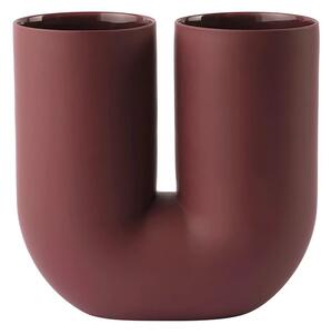 Muuto - Kink Vase H26,3 Deep Czerwony