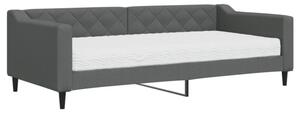 Sofa z materacem do spania, ciemnoszara, 90x200 cm, tkanina