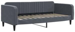 Sofa rozsuwana z materacami, ciemnoszara, 90x200 cm, aksamit