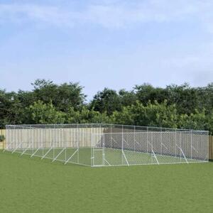 Kojec zewnętrzny dla psa, srebrny, 8x16x2 m, stal galwanizowana