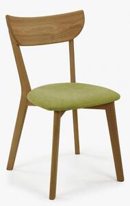 Nowoczesne dębowe krzesło Eva, zielone siedzisko