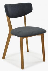 Krzesło tapicerowane- nogi z dębu, Amisa antracyt