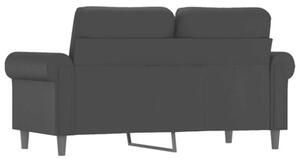 Sofa, 2-osobowa czarna, 120 cm, sztuczna skÃ³ra
