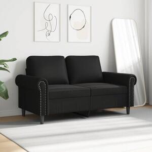 Sofa, 2-osobowa czarna, 120 cm, sztuczna skÃ³ra