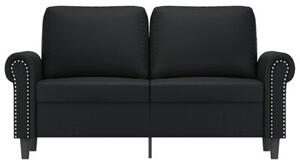 Sofa, 2-osobowa czarna, 120 cm, sztuczna skÃ³ra