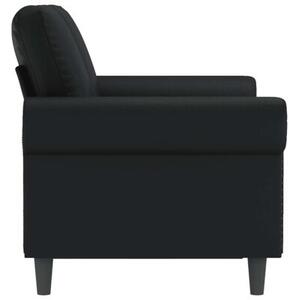 Sofa, 2-osobowa czarna, 120 cm, sztuczna skÃ³ra