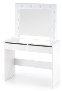 Białe biurko z toaletką i lustrem - Marisa