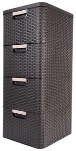 Regał z 4 szufladami Curver Style 4x14L brązowy
