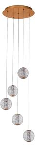 Lucande - Ismenia 5 LED Lampa Wisząca Mosiądz