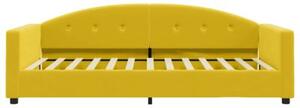 Sofa z funkcją spania, żółta, 100x200 cm, obita aksamitem
