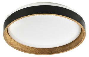 Plafon LED pierścieniowy jasne drewno czarny BOIS 39 cm