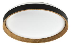 Plafon LED pierścieniowy jasne drewno czarny BOIS 49 cm