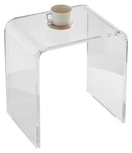 Akrylowy stolik boczny 415 x 305 x 460 mm - Przezroczysty akrylowy stolik boczny w kształcie litery U - Idealny na napoje, jedzenie, przekąski - Salon, sypialnia, gabinet - SM®