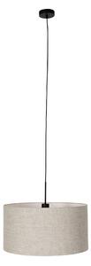 Lampa wisząca czarna klosz beżowy 50cm - Combi Oswietlenie wewnetrzne
