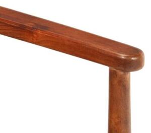 Sofa 2-osobowa, czarna, naturalna skÃ³ra i lite drewno akacjowe
