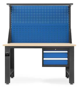 Stół warsztatowy biurko Logan: antracytowo-niebieski (1477), metalowe biurko do warsztatu