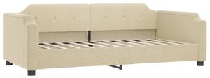 Sofa z funkcją spania, kremowe, 90x200 cm, obita tkaniną
