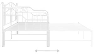 Sofa z wysuwaną ramą łóżka, biała, metalowa, 90x200 cm