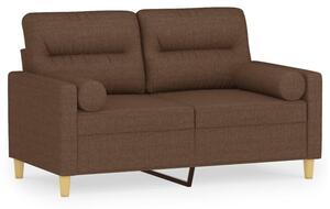 Sofa 2-osobowa z poduszkami, brÄ zowa, 120 cm, tkanina