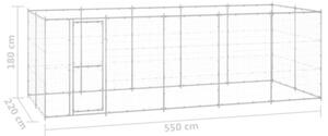 Kojec zewnętrzny dla psa, stal galwanizowana, 12,1 m²