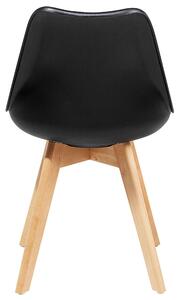 Zestaw 2 krzeseł tapicerowany do jadalni drewniane nóżki czarny Dakota II Beliani