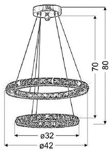Kryształowa lampa wisząca dwa okręgi - V071-Pelagio