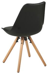 Zestaw 2 krzeseł do jadalni siedzisko z poduszka drewniane nóżki czarny Dakota Beliani