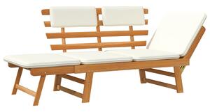 Drewniana rozkładana ławka ogrodowa z poduszkami - Arlok