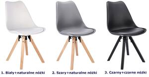 Szare krzesło z drewnianymi nóżkami - Wiso